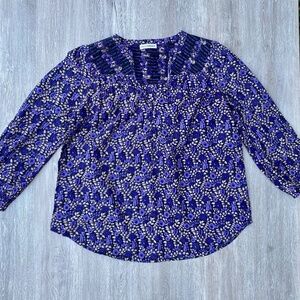 Ulla Johnson Purple Peasant Blouse Sz 6 Floral Cottagecore Boho Whimsygoth